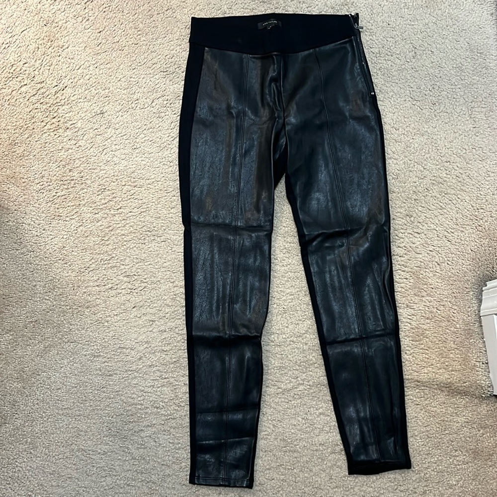 ANN TAYLOR Faux Leather Leggings, 4